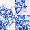 image:imageGRACE KARIN Summer Dresses for Women 2026 VacationSmocked Floral Maxi DressBoho Beach Sundress with Pocket Fashion ClothingBlue