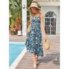 image:imageGRACE KARIN Summer Dresses for Women 2026 VacationSmocked Floral Maxi DressBoho Beach Sundress with Pocket Fashion ClothingBlue Black