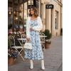 image:imageGRACE KARIN Summer Dresses for Women 2026 VacationSmocked Floral Maxi DressBoho Beach Sundress with Pocket Fashion ClothingBlue Floral
