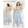 image:imageGRACE KARIN Summer Dresses for Women 2026 VacationSmocked Floral Maxi DressBoho Beach Sundress with Pocket Fashion ClothingBlue Floral