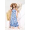 image:imageGRACE KARIN Summer Dresses for Women 2026 VacationSmocked Floral Maxi DressBoho Beach Sundress with Pocket Fashion ClothingBlue Floral Bright