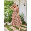 image:imageGRACE KARIN Summer Dresses for Women 2026 VacationSmocked Floral Maxi DressBoho Beach Sundress with Pocket Fashion ClothingCoffee Floral