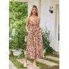 image:imageGRACE KARIN Summer Dresses for Women 2026 VacationSmocked Floral Maxi DressBoho Beach Sundress with Pocket Fashion ClothingCoffee Floral