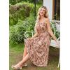 image:imageGRACE KARIN Summer Dresses for Women 2026 VacationSmocked Floral Maxi DressBoho Beach Sundress with Pocket Fashion ClothingCoffee Floral