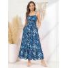 image:imageGRACE KARIN Summer Dresses for Women 2026 VacationSmocked Floral Maxi DressBoho Beach Sundress with Pocket Fashion ClothingDark Blue