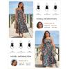 image:imageGRACE KARIN Summer Dresses for Women 2026 VacationSmocked Floral Maxi DressBoho Beach Sundress with Pocket Fashion ClothingDark Blue Green