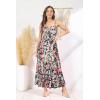 image:imageGRACE KARIN Summer Dresses for Women 2026 VacationSmocked Floral Maxi DressBoho Beach Sundress with Pocket Fashion ClothingGreen Black Floral