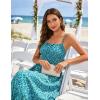 image:imageGRACE KARIN Summer Dresses for Women 2026 VacationSmocked Floral Maxi DressBoho Beach Sundress with Pocket Fashion ClothingGreen Blue