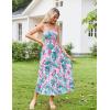 image:imageGRACE KARIN Summer Dresses for Women 2026 VacationSmocked Floral Maxi DressBoho Beach Sundress with Pocket Fashion ClothingGreen Pink Floral