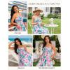 image:imageGRACE KARIN Summer Dresses for Women 2026 VacationSmocked Floral Maxi DressBoho Beach Sundress with Pocket Fashion ClothingGreen Pink Floral