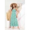 image:imageGRACE KARIN Summer Dresses for Women 2026 VacationSmocked Floral Maxi DressBoho Beach Sundress with Pocket Fashion ClothingGreen Vine