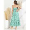image:imageGRACE KARIN Summer Dresses for Women 2026 VacationSmocked Floral Maxi DressBoho Beach Sundress with Pocket Fashion ClothingGreen Vine