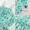 image:imageGRACE KARIN Summer Dresses for Women 2026 VacationSmocked Floral Maxi DressBoho Beach Sundress with Pocket Fashion ClothingGreen Vine