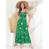 image:imageGRACE KARIN Summer Dresses for Women 2026 VacationSmocked Floral Maxi DressBoho Beach Sundress with Pocket Fashion ClothingGreen White