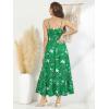 image:imageGRACE KARIN Summer Dresses for Women 2026 VacationSmocked Floral Maxi DressBoho Beach Sundress with Pocket Fashion ClothingGreen White