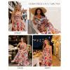 image:imageGRACE KARIN Summer Dresses for Women 2026 VacationSmocked Floral Maxi DressBoho Beach Sundress with Pocket Fashion ClothingNavy Brown