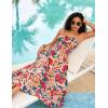 image:imageGRACE KARIN Summer Dresses for Women 2026 VacationSmocked Floral Maxi DressBoho Beach Sundress with Pocket Fashion ClothingNavy Brown