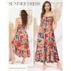 image:imageGRACE KARIN Summer Dresses for Women 2026 VacationSmocked Floral Maxi DressBoho Beach Sundress with Pocket Fashion ClothingNavy Brown