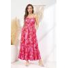image:imageGRACE KARIN Summer Dresses for Women 2026 VacationSmocked Floral Maxi DressBoho Beach Sundress with Pocket Fashion ClothingPurple Red Floral