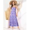 image:imageGRACE KARIN Summer Dresses for Women 2026 VacationSmocked Floral Maxi DressBoho Beach Sundress with Pocket Fashion ClothingPurple Vine