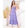 image:imageGRACE KARIN Summer Dresses for Women 2026 VacationSmocked Floral Maxi DressBoho Beach Sundress with Pocket Fashion ClothingPurple Vine