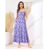 image:imageGRACE KARIN Summer Dresses for Women 2026 VacationSmocked Floral Maxi DressBoho Beach Sundress with Pocket Fashion ClothingPurple Vine