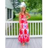 image:imageGRACE KARIN Summer Dresses for Women 2026 VacationSmocked Floral Maxi DressBoho Beach Sundress with Pocket Fashion ClothingRed Floral