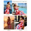 image:imageGRACE KARIN Summer Dresses for Women 2026 VacationSmocked Floral Maxi DressBoho Beach Sundress with Pocket Fashion ClothingRed Floral