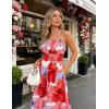 image:imageGRACE KARIN Summer Dresses for Women 2026 VacationSmocked Floral Maxi DressBoho Beach Sundress with Pocket Fashion ClothingRed Floral