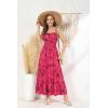 image:imageGRACE KARIN Summer Dresses for Women 2026 VacationSmocked Floral Maxi DressBoho Beach Sundress with Pocket Fashion ClothingRose Red