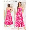 image:imageGRACE KARIN Summer Dresses for Women 2026 VacationSmocked Floral Maxi DressBoho Beach Sundress with Pocket Fashion ClothingRose Red Floral