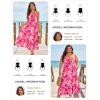 image:imageGRACE KARIN Summer Dresses for Women 2026 VacationSmocked Floral Maxi DressBoho Beach Sundress with Pocket Fashion ClothingRose Red Floral