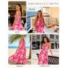 image:imageGRACE KARIN Summer Dresses for Women 2026 VacationSmocked Floral Maxi DressBoho Beach Sundress with Pocket Fashion ClothingRose Red Floral