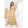 image:imageGRACE KARIN Summer Dresses for Women 2026 VacationSmocked Floral Maxi DressBoho Beach Sundress with Pocket Fashion ClothingYellow Leaves
