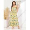 image:imageGRACE KARIN Summer Dresses for Women 2026 VacationSmocked Floral Maxi DressBoho Beach Sundress with Pocket Fashion ClothingYellow White