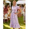 image:imageGRACE KARIN Women Summer Floral Maxi Dresses 2026 Wedding Guest Puff Sleeve Shirt Sundresses Boho Spring Clothes with PocketsPurple Floral