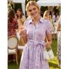 image:imageGRACE KARIN Women Summer Floral Maxi Dresses 2026 Wedding Guest Puff Sleeve Shirt Sundresses Boho Spring Clothes with PocketsPurple Floral