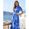 image:imageGRACE KARIN Women Summer Floral Maxi Dresses 2026 Wedding Guest Puff Sleeve Shirt Sundresses Boho Spring Clothes with PocketsRoyal Blue Floral