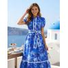 image:imageGRACE KARIN Women Summer Floral Maxi Dresses 2026 Wedding Guest Puff Sleeve Shirt Sundresses Boho Spring Clothes with PocketsRoyal Blue Floral