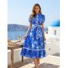 image:imageGRACE KARIN Women Summer Floral Maxi Dresses 2026 Wedding Guest Puff Sleeve Shirt Sundresses Boho Spring Clothes with PocketsRoyal Blue Floral