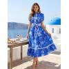 image:imageGRACE KARIN Women Summer Floral Maxi Dresses 2026 Wedding Guest Puff Sleeve Shirt Sundresses Boho Spring Clothes with PocketsRoyal Blue Floral