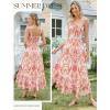 image:imageGRACE KARIN Womens 2026 Summer Floral Boho Dress Square Neck Strapped Swing A Line Sundress Beach Long Maxi OutfitsBeige Floral