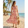 image:imageGRACE KARIN Womens 2026 Summer Floral Boho Dress Square Neck Strapped Swing A Line Sundress Beach Long Maxi OutfitsBeige Floral