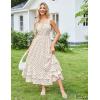 image:imageGRACE KARIN Womens 2026 Summer Floral Boho Dress Square Neck Strapped Swing A Line Sundress Beach Long Maxi OutfitsBlack Dot