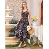 image:imageGRACE KARIN Womens 2026 Summer Floral Boho Dress Square Neck Strapped Swing A Line Sundress Beach Long Maxi OutfitsBlack Floral