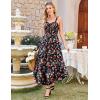 image:imageGRACE KARIN Womens 2026 Summer Floral Boho Dress Square Neck Strapped Swing A Line Sundress Beach Long Maxi OutfitsBlack Floral