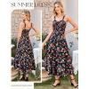 image:imageGRACE KARIN Womens 2026 Summer Floral Boho Dress Square Neck Strapped Swing A Line Sundress Beach Long Maxi OutfitsBlack Floral