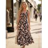 image:imageGRACE KARIN Womens 2026 Summer Floral Boho Dress Square Neck Strapped Swing A Line Sundress Beach Long Maxi OutfitsBlack Flower