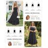 image:imageGRACE KARIN Womens 2026 Summer Floral Boho Dress Square Neck Strapped Swing A Line Sundress Beach Long Maxi OutfitsBlack White Dots