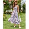image:imageGRACE KARIN Womens 2026 Summer Floral Boho Dress Square Neck Strapped Swing A Line Sundress Beach Long Maxi OutfitsBlue Floral
